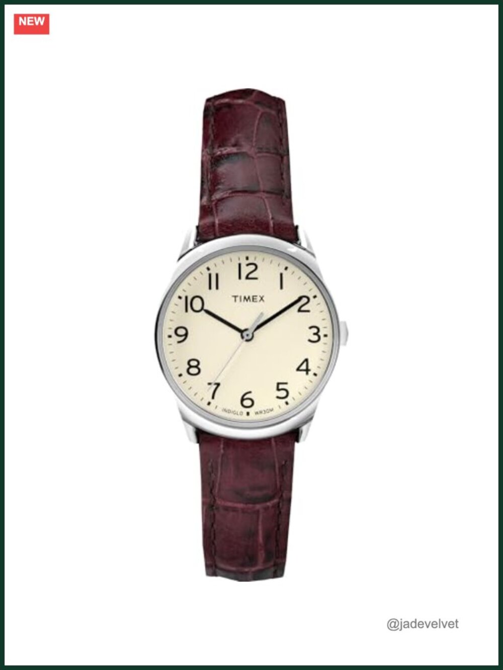 Easy Reader Watch, Analog Quartz, Natural Leather Strap, INDIGLO Backlight